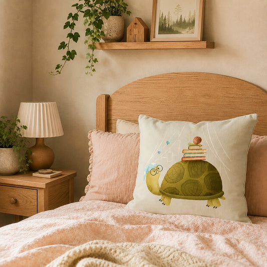 Sleepy Turtle Throw Pillow