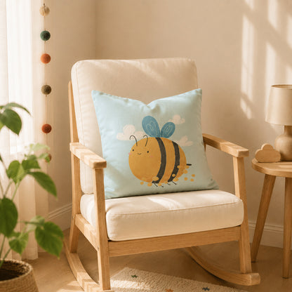Happy Bee Throw Pillow