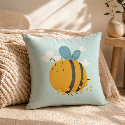 Happy Bee Throw Pillow