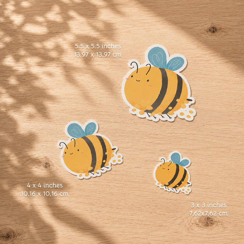 Happy Bee Vinyl Sticker