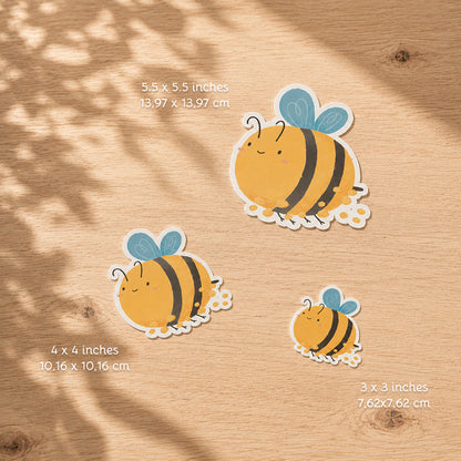 Happy Bee Vinyl Sticker