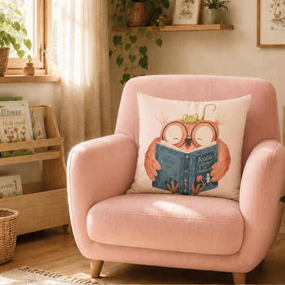 Reading Owl Throw Pillow