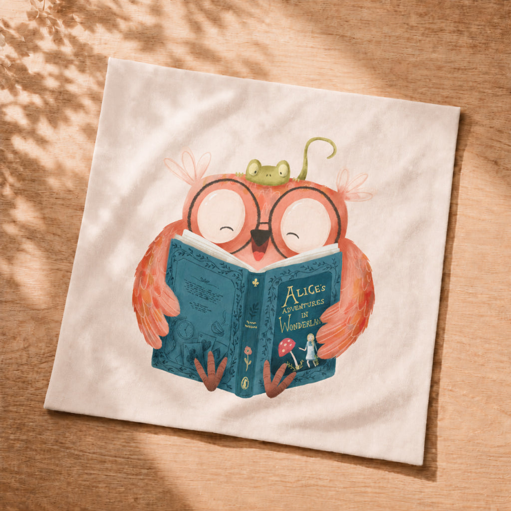 Reading Owl Throw Pillow