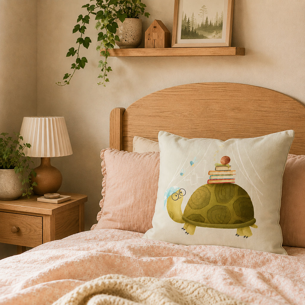 Sleepy Turtle Throw Pillow