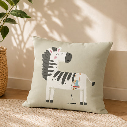 Happy Zebra Throw Pillow